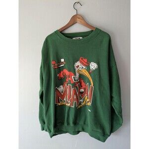 Vintage 90s Miami Hurricanes Sweatshirt, XL, University of Miami, Made in USA